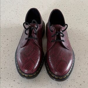 Dr. Martens Burgundy Textured Oxfords